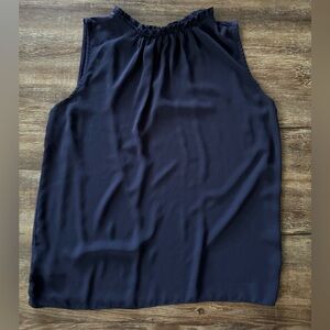 Jcrew sleeveless blouse with mini ruffle around neck